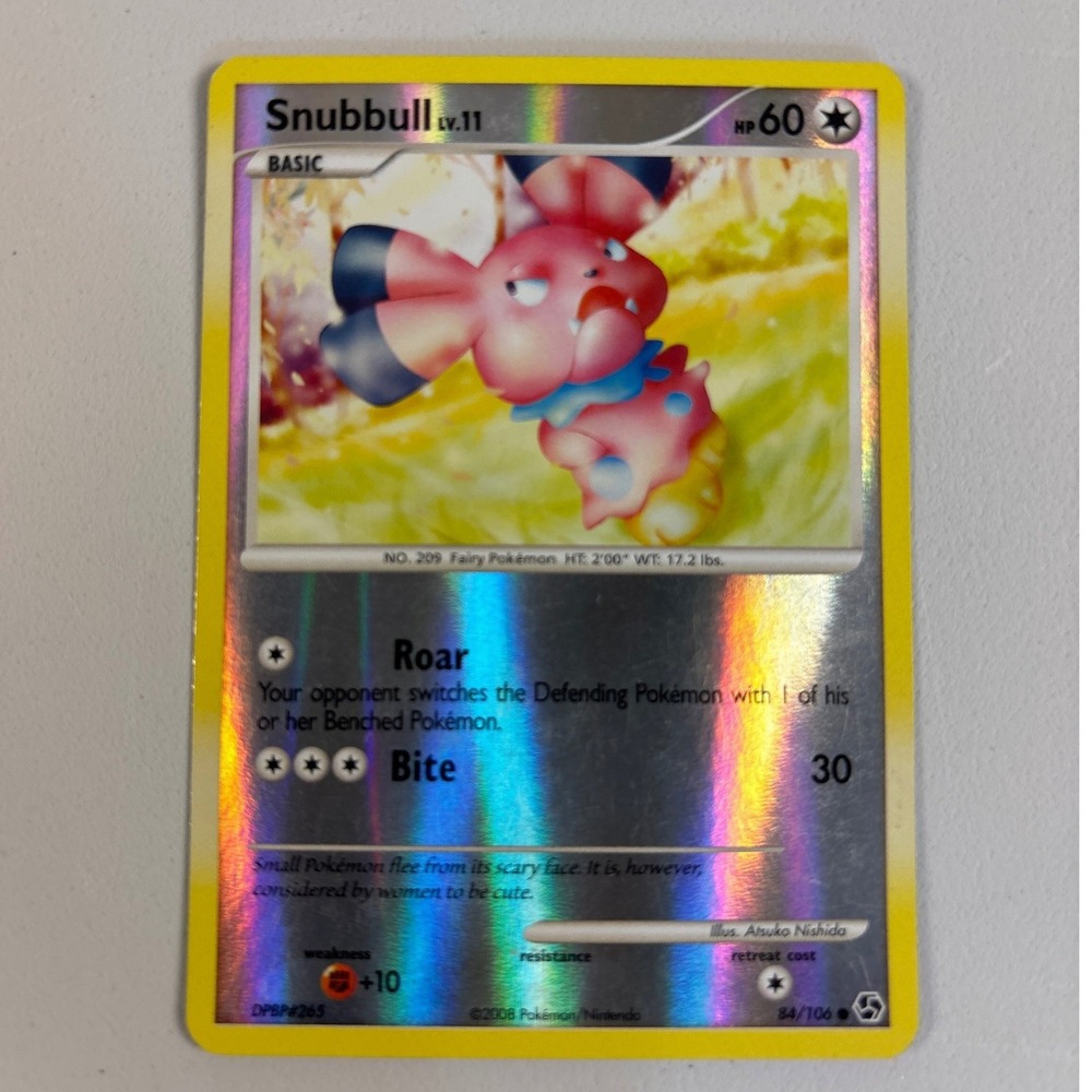 Pokemon Snubbull 84/106 Great Encounters Reverse Holo Rare Card 2008 DPBP#265